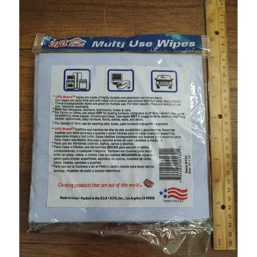 UFO Multi-Purpose Wipes 3 Packs Vtg NOS A3